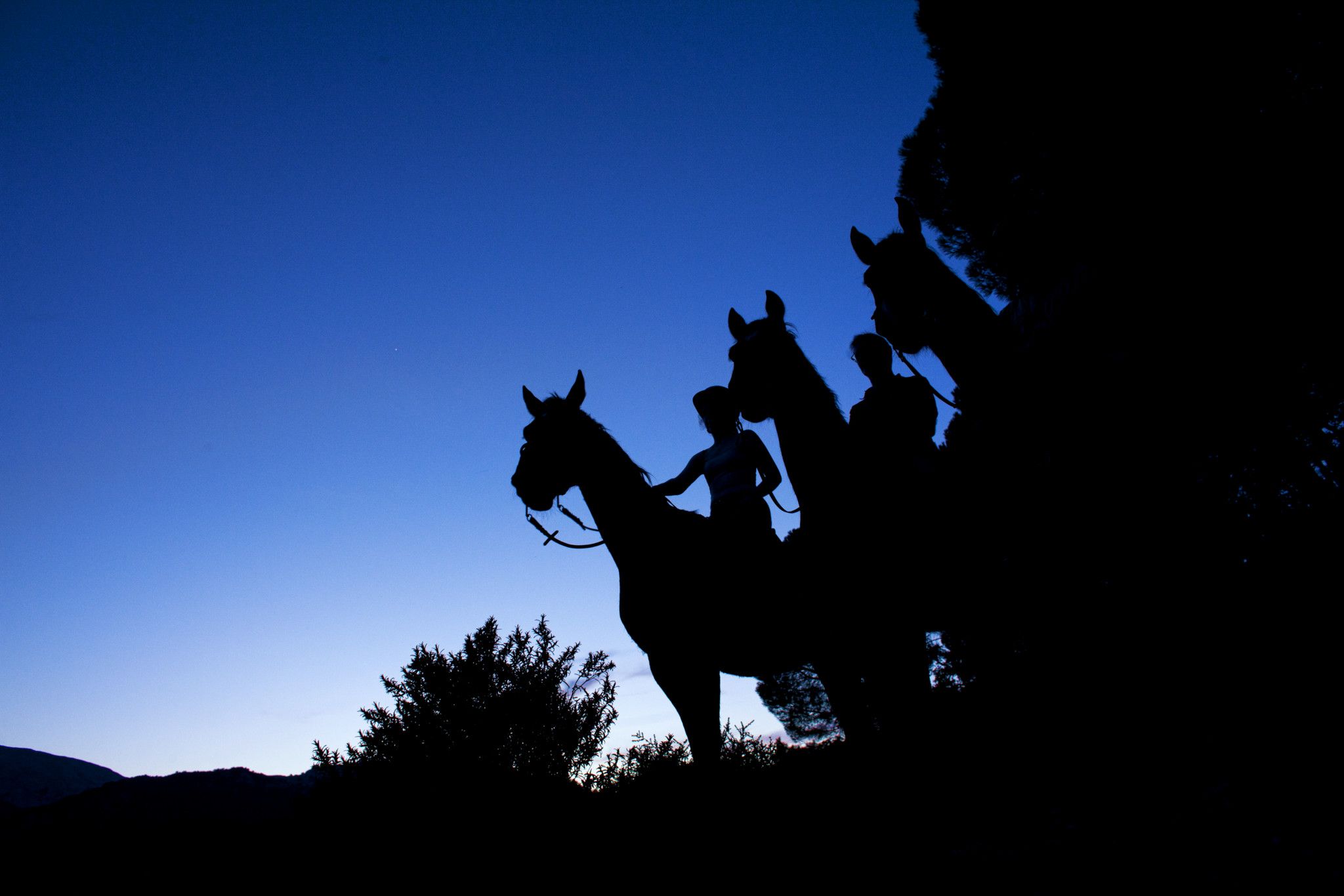 Horseback riding with a full moon in the Sierra de Grazalema